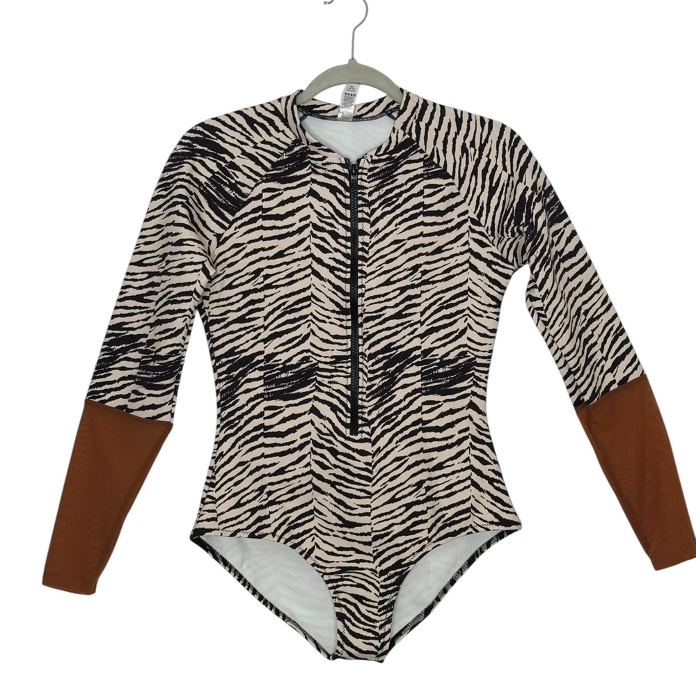 Wet Swim Rashguard Suit, NWT, Size Medium, Zebra Print